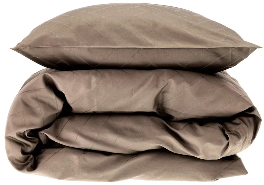 Единично удължено спално бельо в кафяво-сив цвят от дамаск 140x220 cm Tiles – Södahl