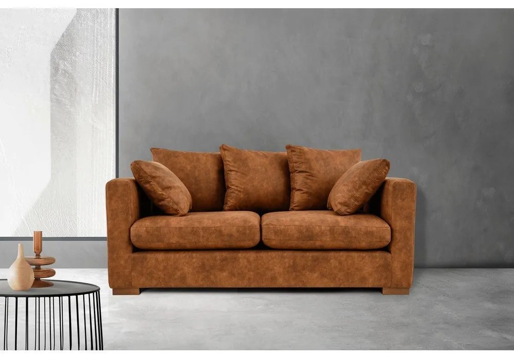 Кафяв диван от изкуствена кожа 175 cm Hamburg – Scandic