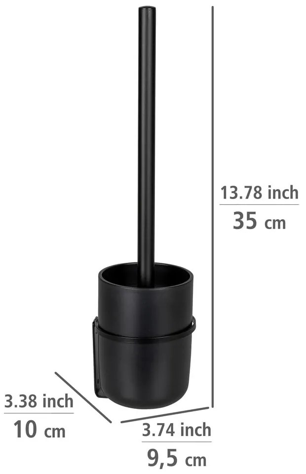 Черна самоносеща пластмасова четка за тоалетна Carpino - Wenko