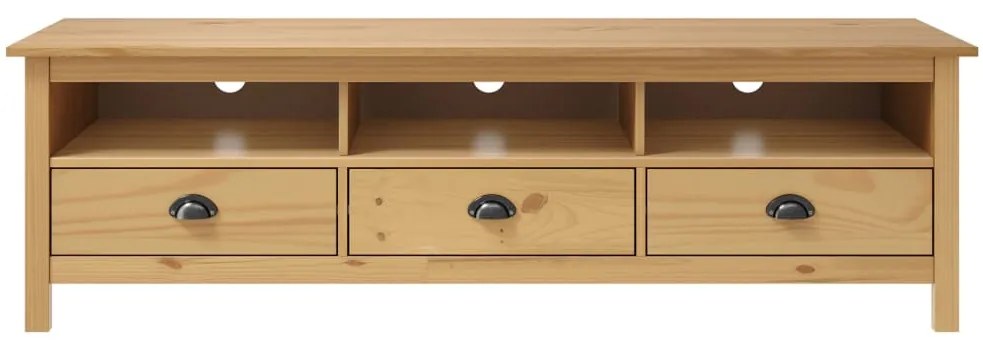 288927 vidaXL ТВ шкаф Hill меденокафяв 158x40x47 см борово дърво масив