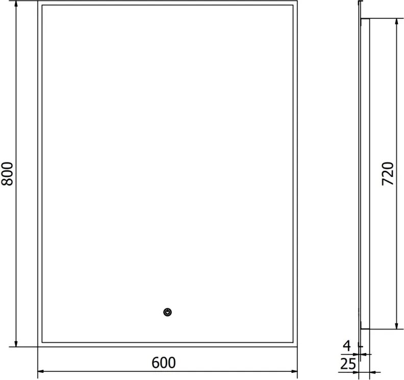 Mexen Erma осветено огледало за баня 60 x 80 см, LED 6000K, антипара, черна рамка