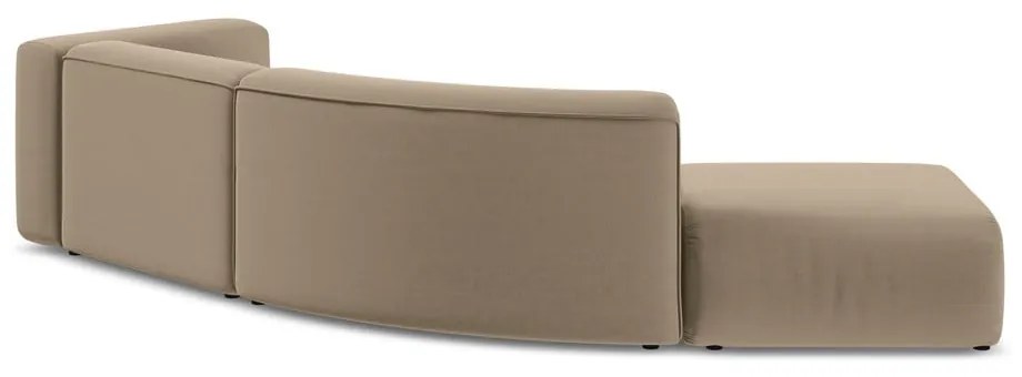 Бежов кадифен шезлонг (ляв ъгъл) Ekahi – Makamii