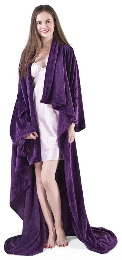 Тъмнолилаво одеяло за телевизор от микрофибър , 180 x 150 cm Lazy - DecoKing