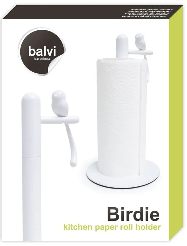 Бял държач за кухненски кърпи ø 16 cm Birdie - Balvi