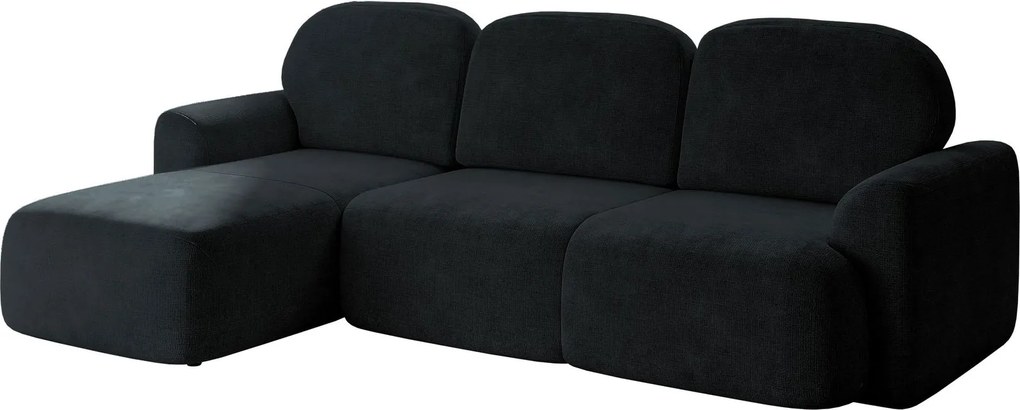 Ъглов диван Nabu-Черно-Ляв