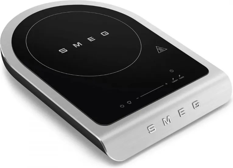 Преносим индукционен котлон Smeg PIC01BLMEU, 2100 W, Керамично стъкло, Таймер, LED дисплей, Черен мат