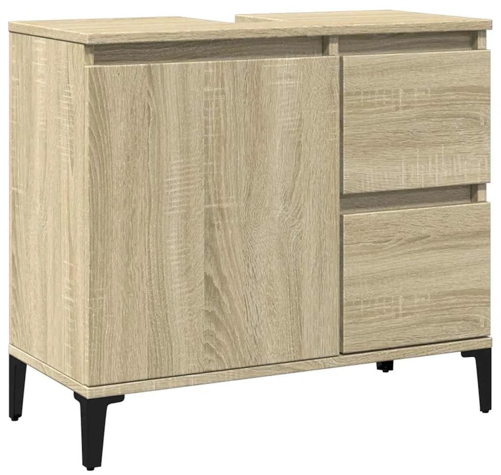 847405 vidaXL Шкаф за баня, сонома дъб, 65x33x60 см, инженерно дърво