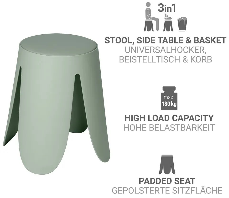 Светлозелен пластмасов стол за подреждане Comiso – Wenko