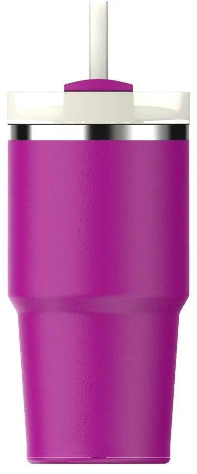 Розов термос със сламка от неръждаема стомана 600 ml Quencher H2.0 FlowState Tumbler Violet Blossom – Stanley
