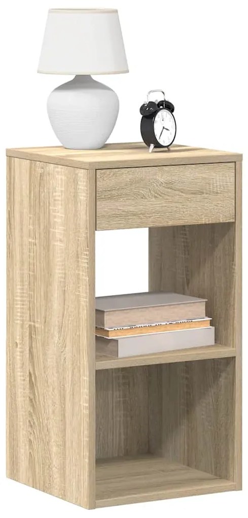 858718 vidaXL Нощни шкафчета с чекмеджета, 2 бр, дъб сонома, 35x34x66,5 см