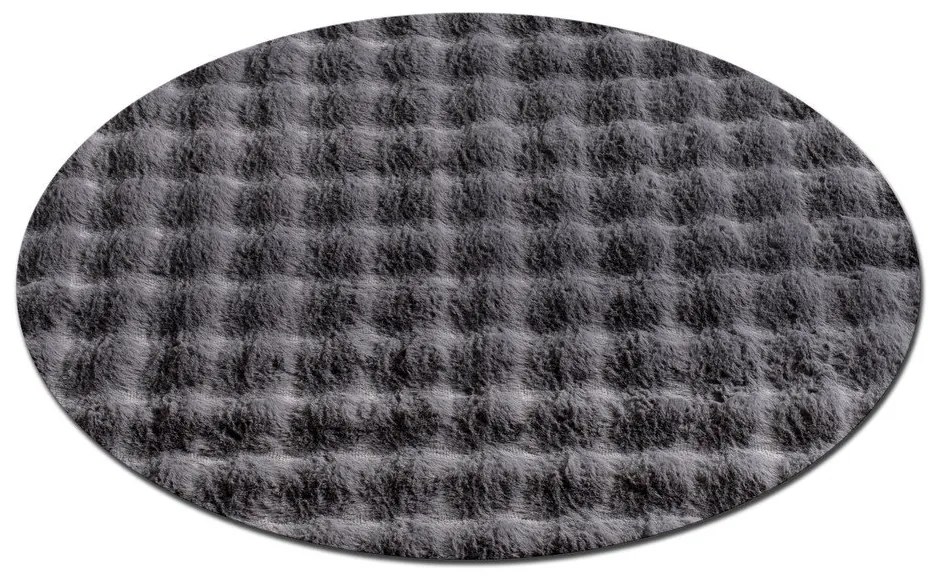 Антрацит кръгъл килим подходящ за пране ø 145 cm Bubbly – Oyo Concept