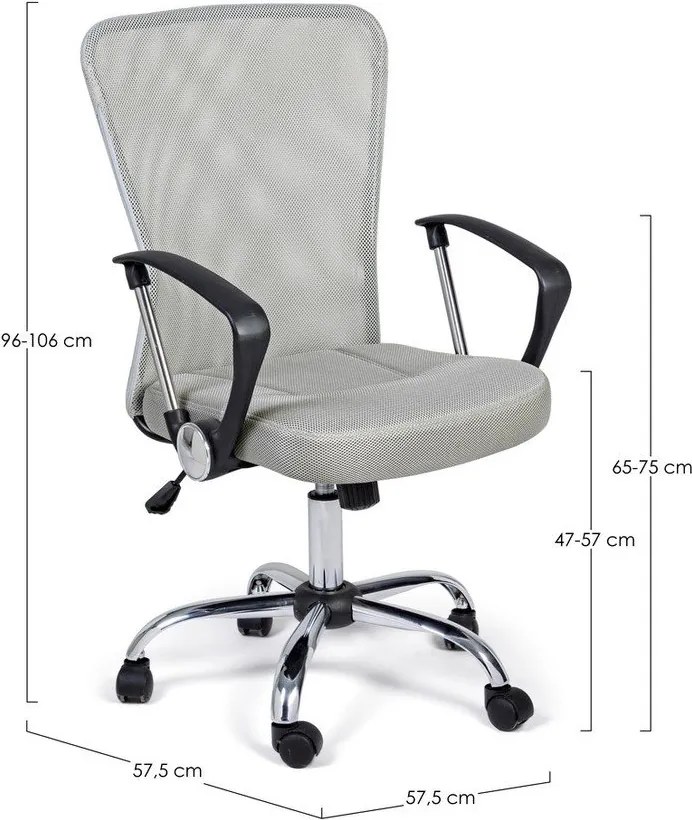 Светлосив тапициран офис стол Brisbane – Yes Everyday