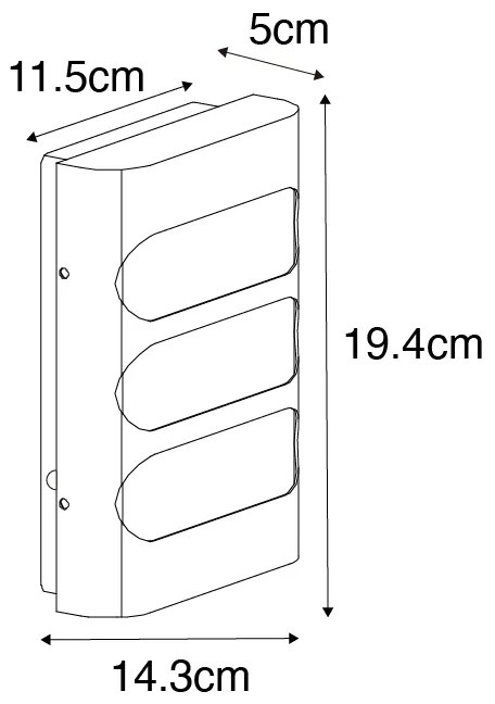 Външна стенна лампа черна с LED с датчик за светлина/тъмнина - Gaev