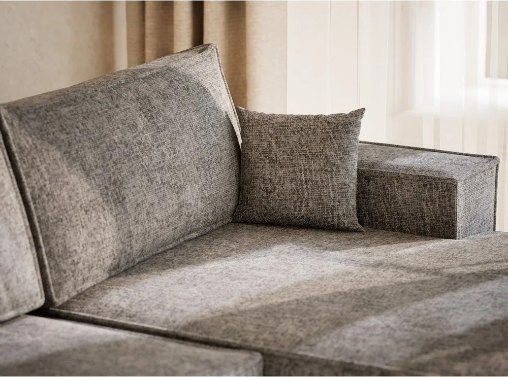 Сив шенилов сгъваем/с място за съхранение ъглов диван (U форма) Kyoto – Maison de Rêve