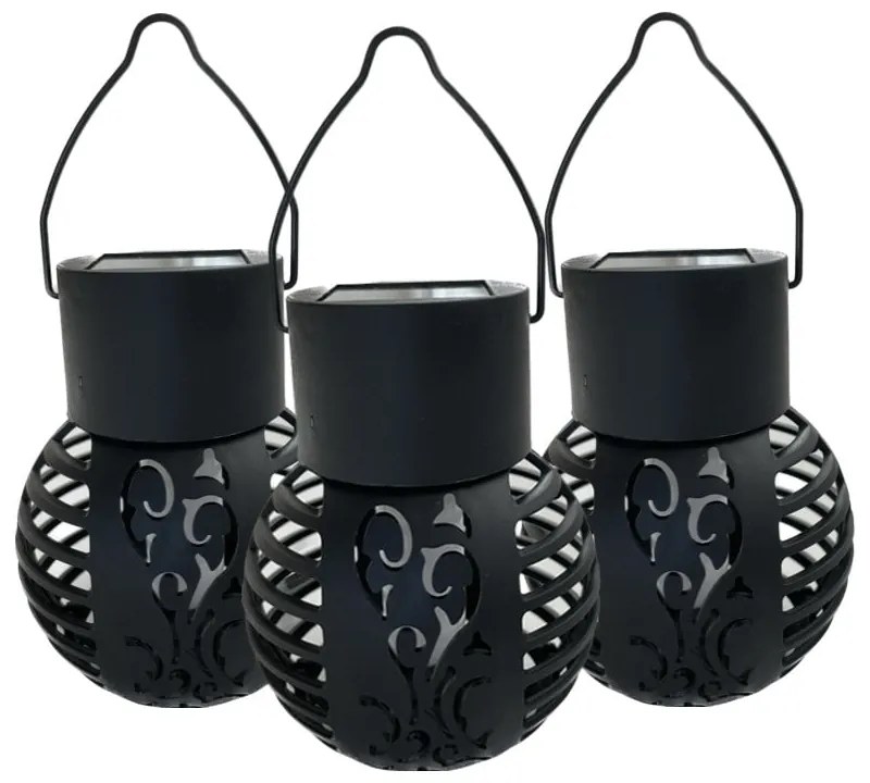 Външни осветителни тела в комплект от 3 бр. със соларен панел (височина 9 cm) – Garden Pleasure