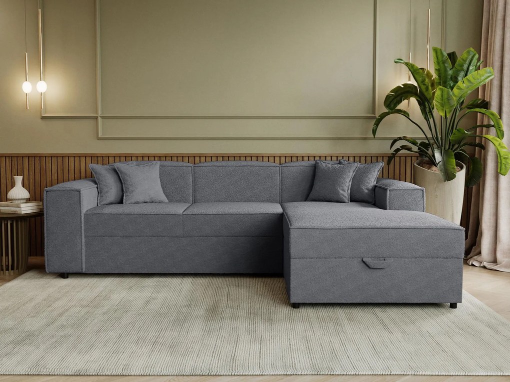 Ъглов диван Santos-Тъмносив десен