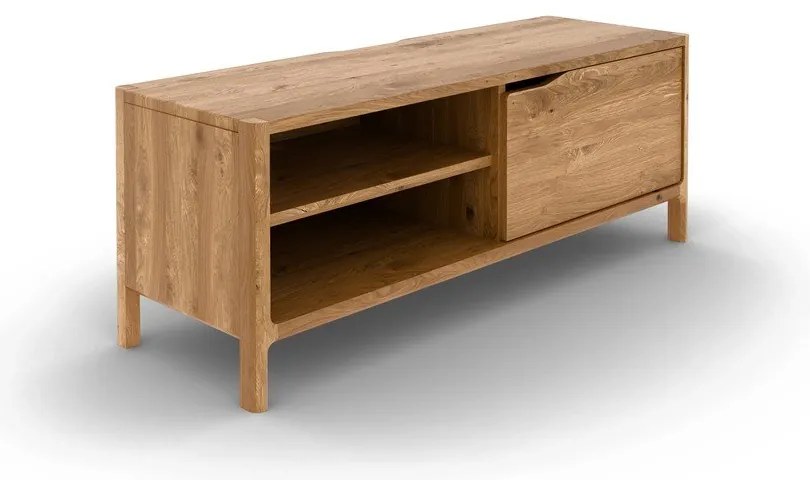 Маса за телевизор от масивен дъб в естествен цвят 111x48 cm Twig – The Beds