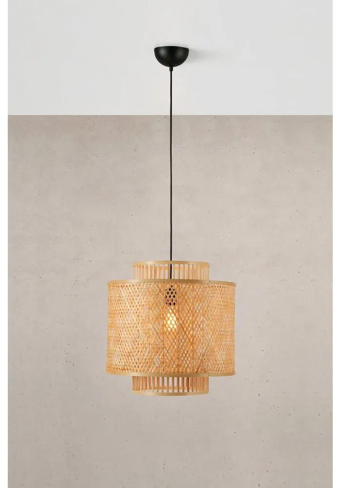 Висяща лампа в естествен цвят с абажур от бамбук ø 50 cm Strati - Markslöjd