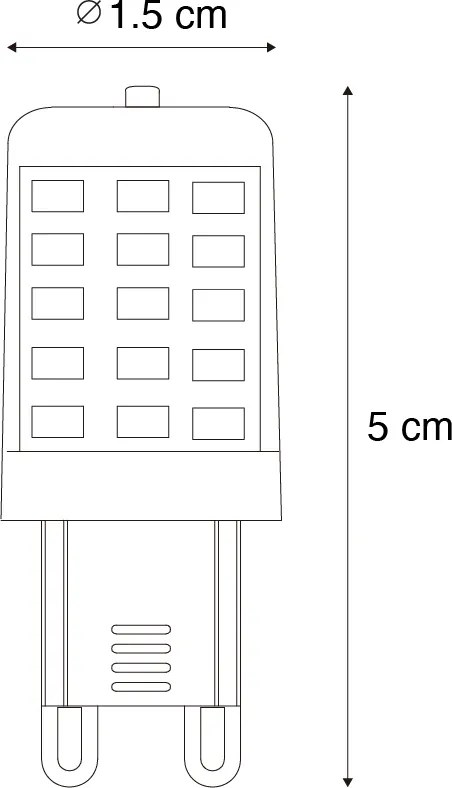 Комплект от 5 димируеми LED крушки G9 1.2W 100lm 2700K