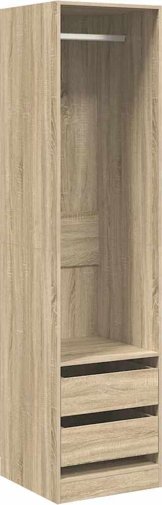 800615 vidaXL Гардероб с чекмеджета дъб сонома 50x50x200 см инженерно дърво