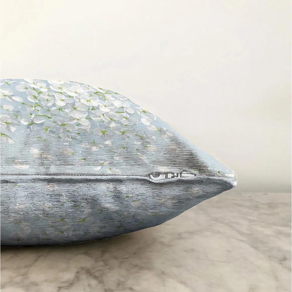 Синя калъфка за възглавница със смес от памук Blossom, 55 x 55 cm - Minimalist Cushion Covers
