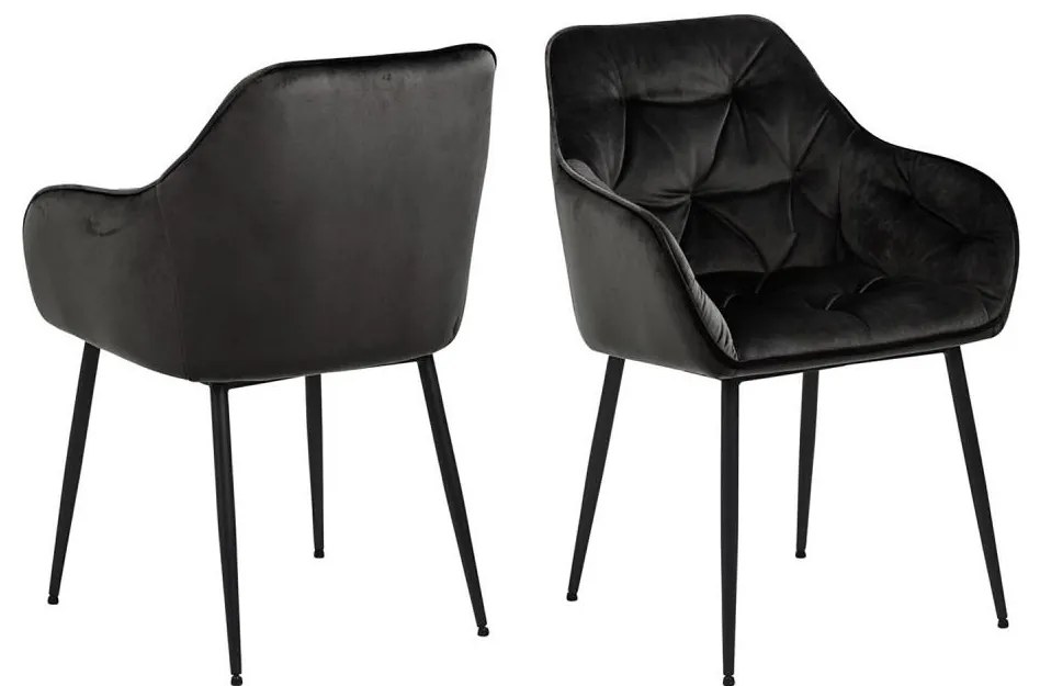 Трапезен стол с подлакътници AYLIN 1 бр. черен