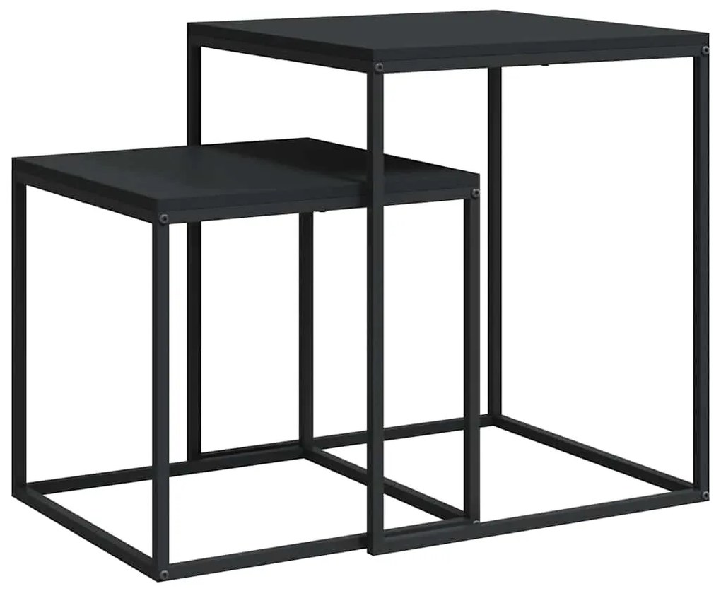 343113 vidaXL Комплект маси за кафе, 2 бр, инженерно дърво и метал