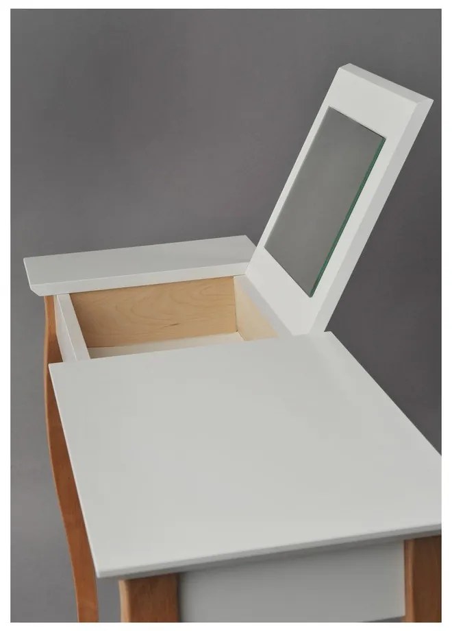 Бяла тоалетка с огледало Тоалетка, дължина 85 cm - Ragaba