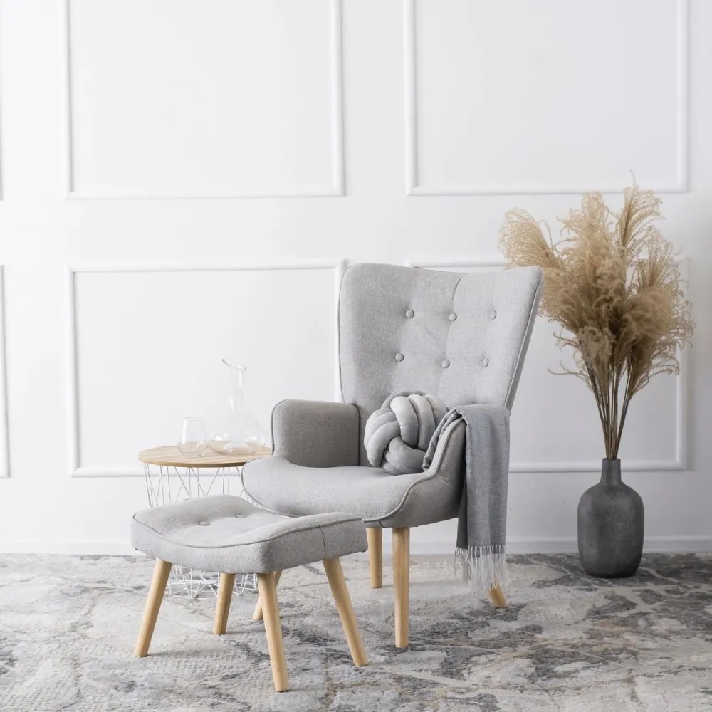 Релаксиращ фотьойл с подложка за крака LOZANO 2 - сив