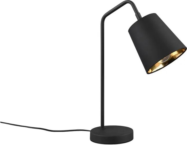 Черна настолна лампа с текстилен абажур (височина 45 cm) Buddy - Reality
