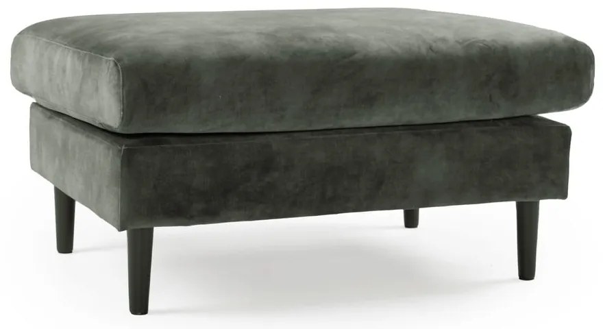 Зелено-сиво кадифено столче за крака Adagio - Scandic