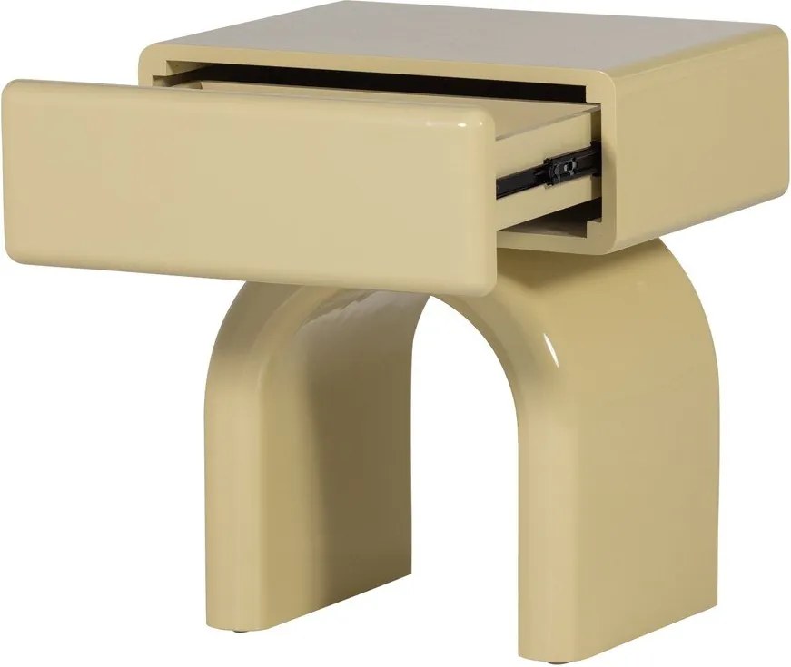 Светложълто гланцово нощно шкафче Zorel – WOOOD