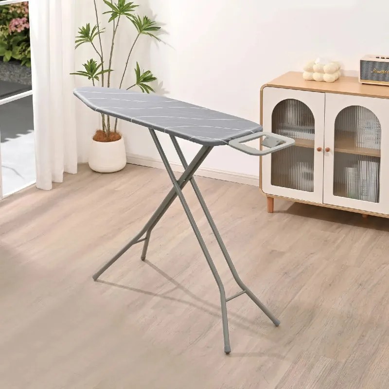 Маса за гладене Kinghoff KH 1939, 114x35.5 см, 7 позиции за регулиране, Поставка за ютия, Сив