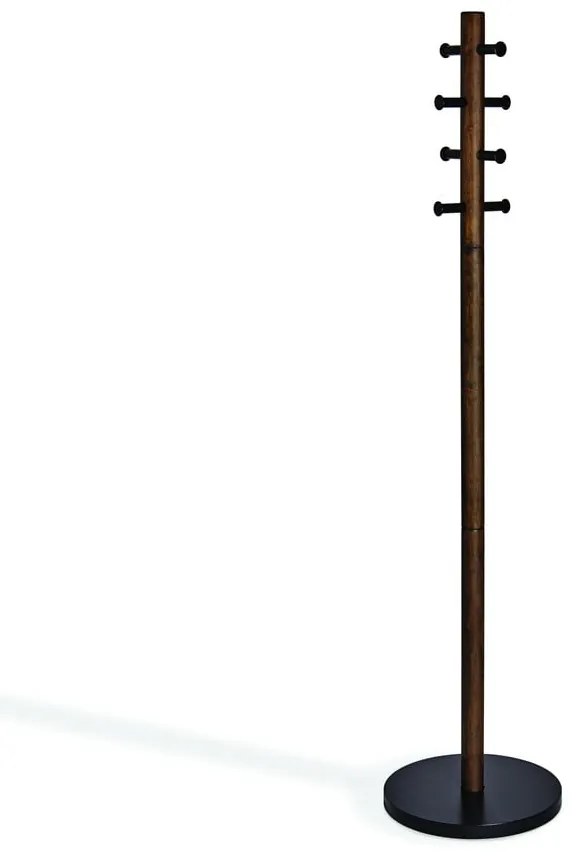 Черна дървена закачалка от естествен каучук Pillar - Umbra