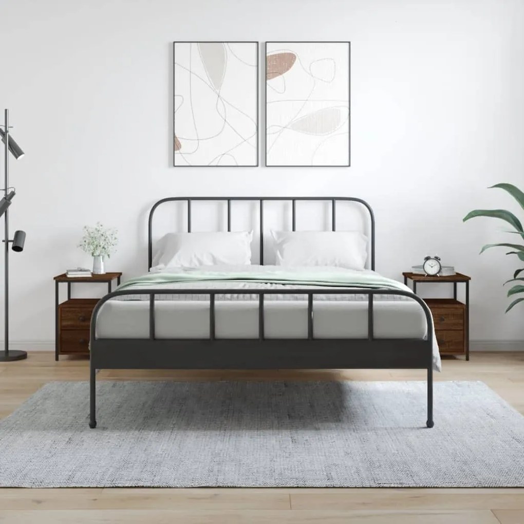 Sonata H Нощни шкафчета 2 бр кафяв дъб 34x35,5x50 см инженерно дърво