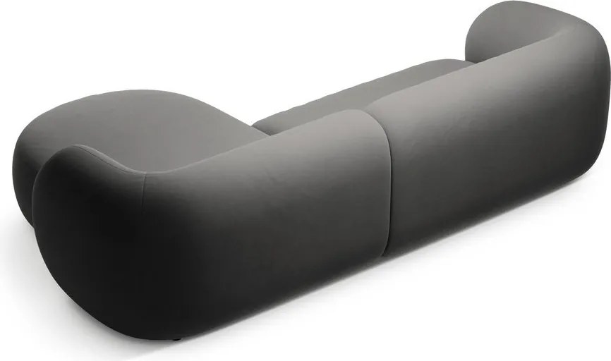 Тъмносив кадифен ъглов диван (десен ъгъл) Kate – Micadoni