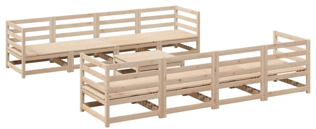 3299353 vidaXL Градински комплект диван от 9 части, масивна борова дървесина