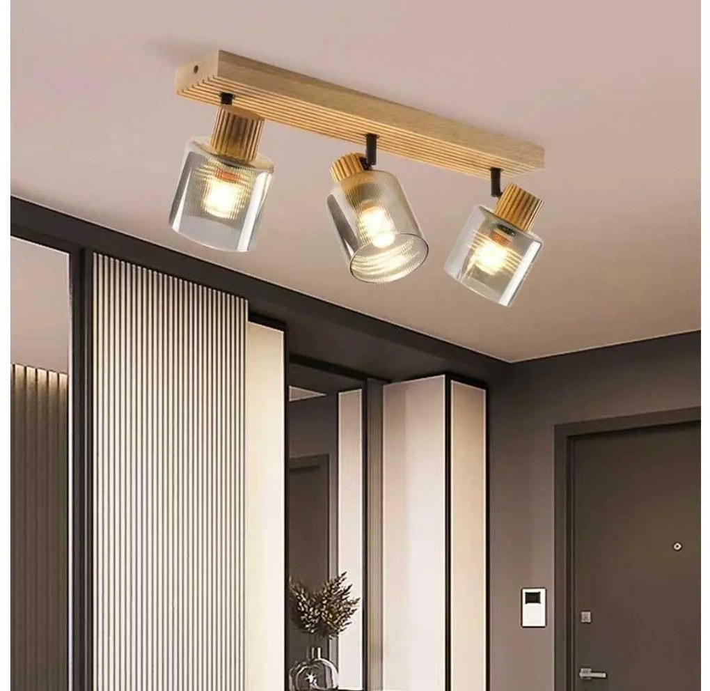 Brilagi - Точково осветително тяло HYGGE 3xE14/15W/230V каучуково дърво/опушено