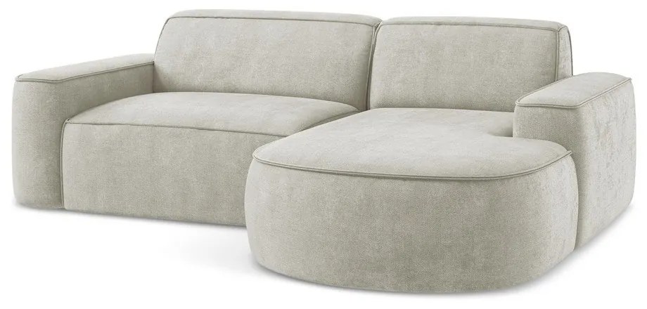 Кремав шенилов ъглов диван (десен ъгъл) Omao – Makamii