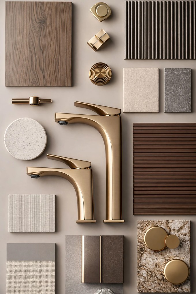 Смесител за мивка PREMIUM Rea Joe Brush Gold High