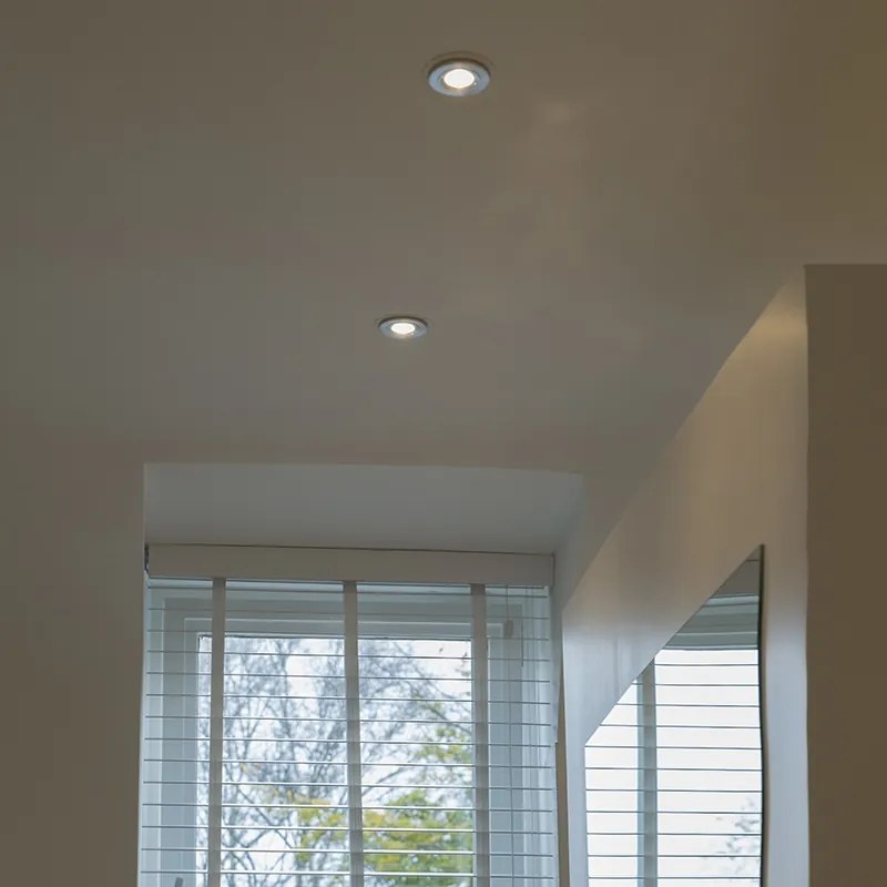 Комплект от 6 модерни вградени прожектора стоманени кръгли IP44 - Xena