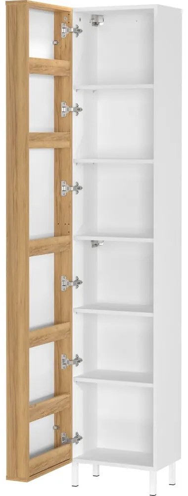 Бял висок шкаф за баня 39x195 cm Topeka – Germania