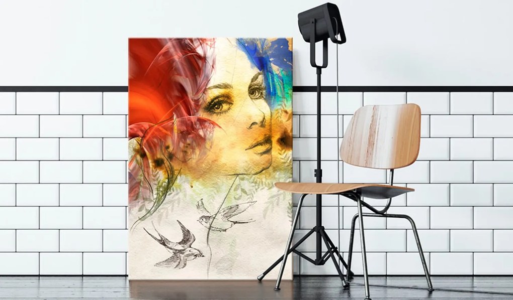 Печат върху платно - Огнена дама 60x90