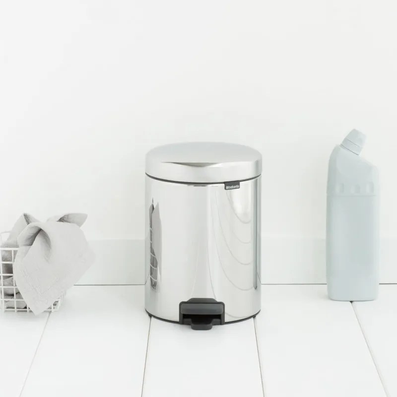 Разопакован: Кош за боклук с педал Brabantia NewIcon 649010, 5 л, Леко затваряне, Противоплъзгаща основа, Инокс