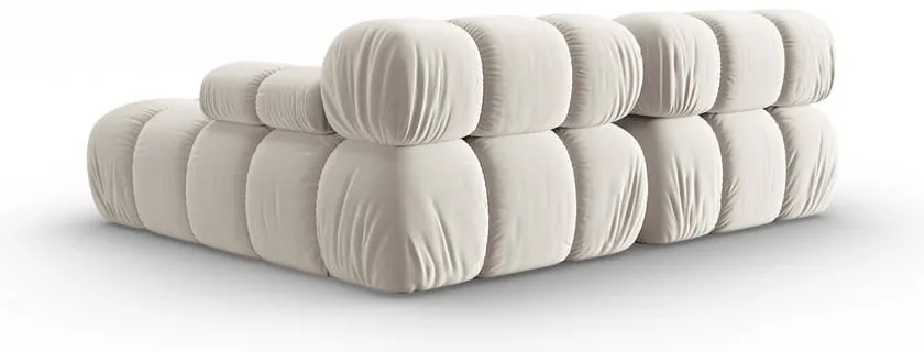 Бежов кадифен модулен ъглов диван (десен ъгъл) Bellis – Micadoni