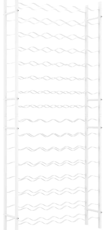 340914 vidaXL Стойка за вино за 96 бутилки, бяла, метална