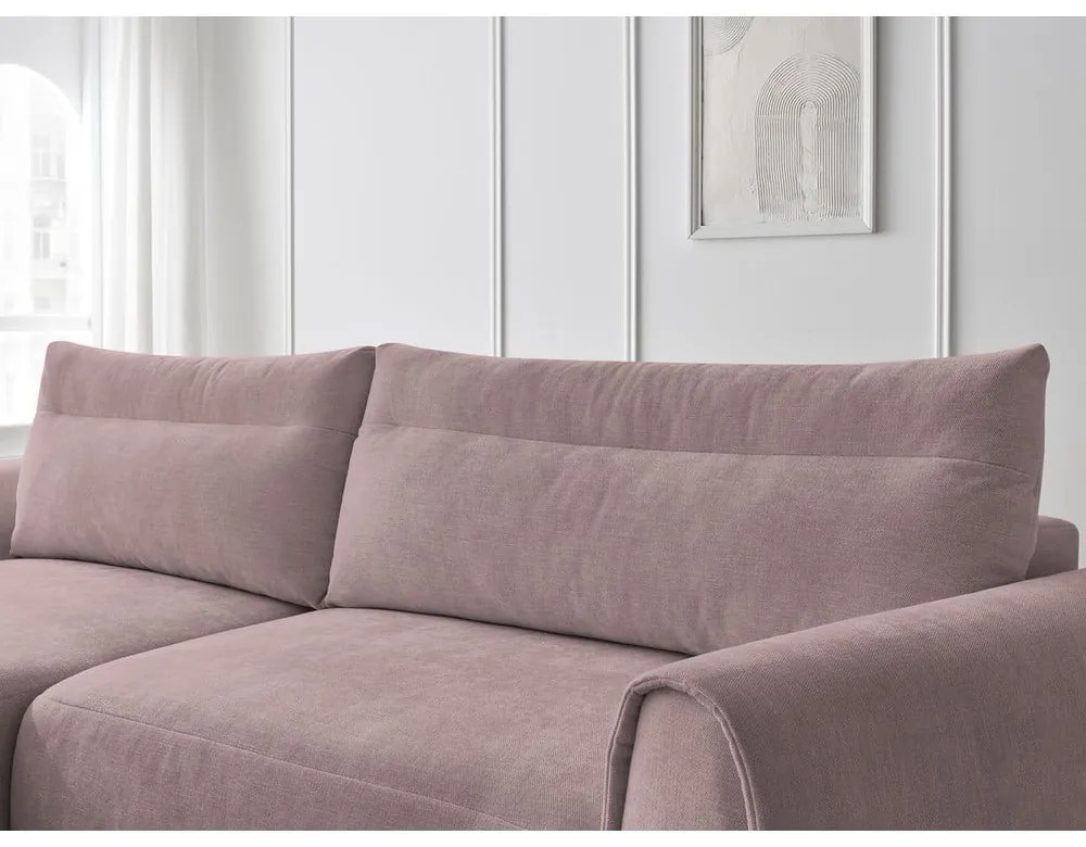 Светлорозов ъглов диван Aden – Bobochic Paris