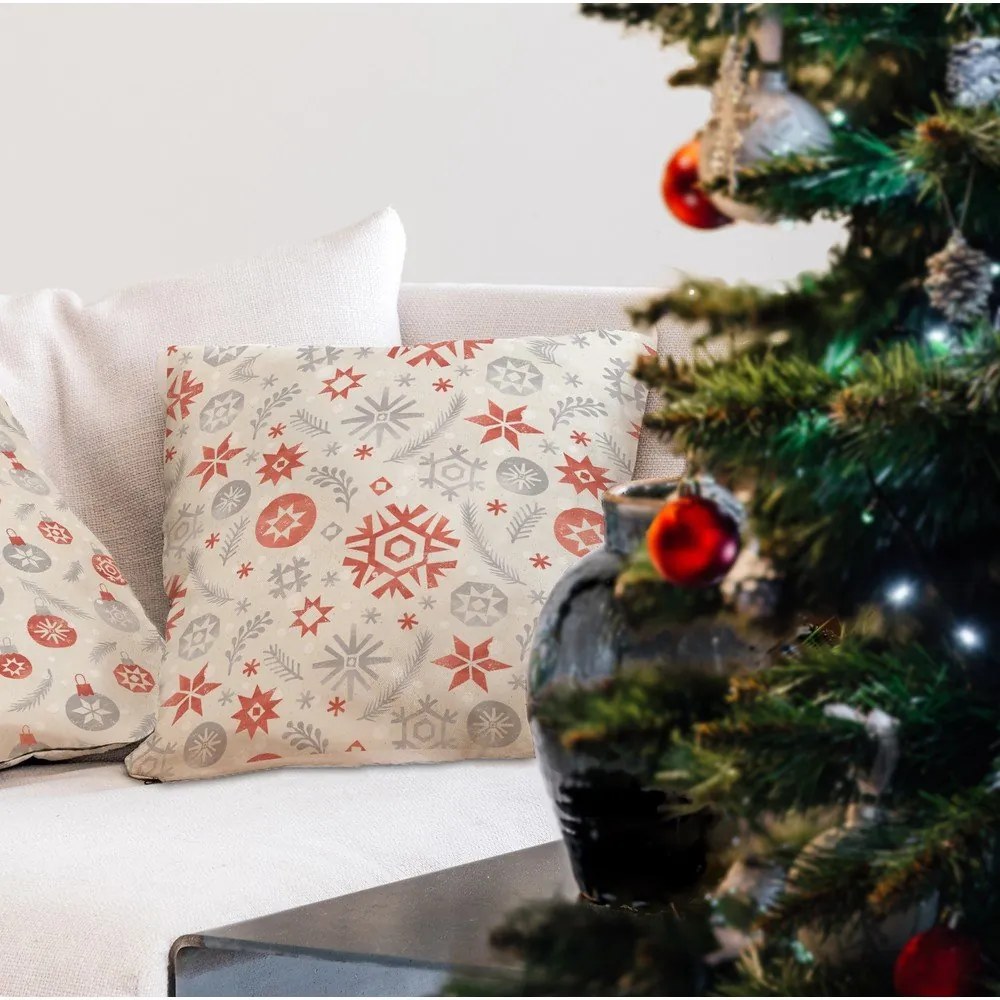 Коледна възглавница с памучна калъфка , 45 x 45 cm Snowflake Frost - Butter Kings