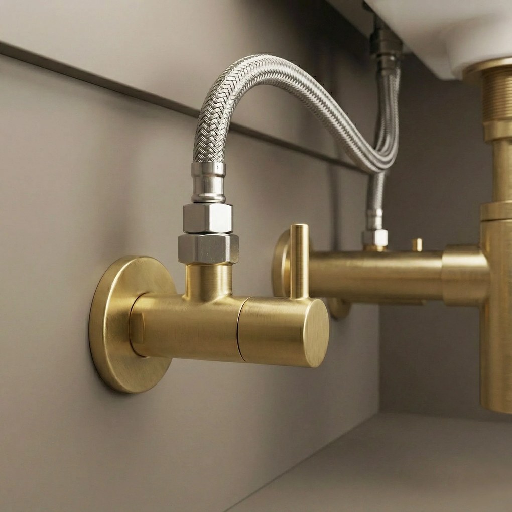 Ъглов вентил 1/2" x 3/8" Brush Gold