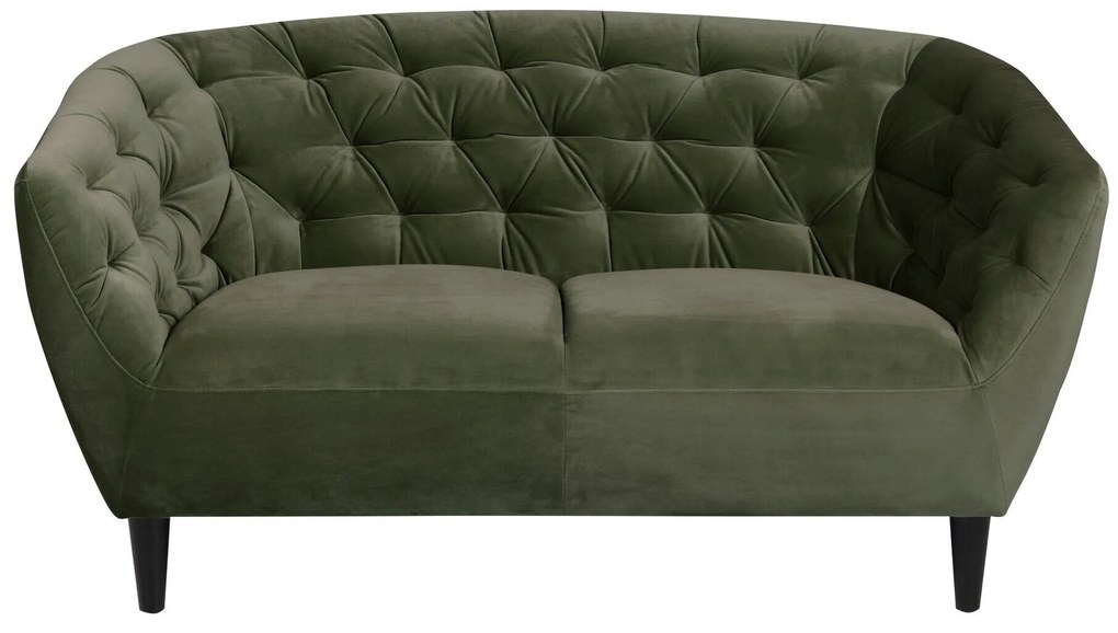 Chesterfield диван Oakland 315Брой места: 2, Няма, Няма, Тъмно зелено, 150x84x78cm, 32 kg, Тапицерия, Крака: Дърво, Дърво: Евкалипт, Каучук